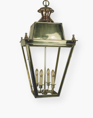 Extra Large Balmoral Hanging Lantern | 4-Light Cluster | Handcrafted Brass & Copper | Victorian Gas Lantern Style | Historic Elegance | Limehouse Lights