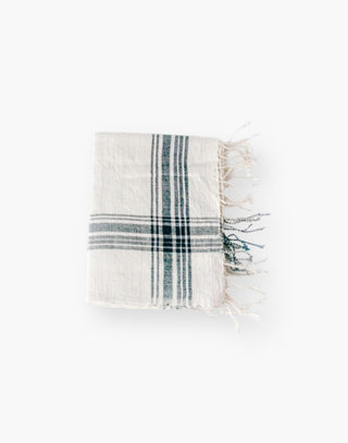 Chic Farmhouse-Inspired Cabin Hatch Cotton Hand Towel - Hand-Woven in Ethiopia - AZO-Free Dyes, Hand-Spun Cotton - 21x27 Inches