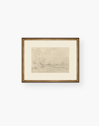 Countryside Drawing III in a Gold Frame
