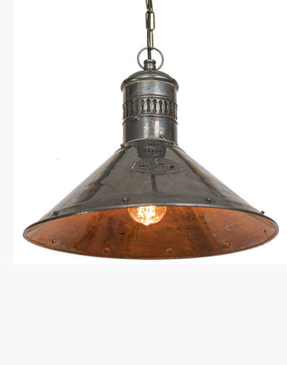 1920s Replica Deck Lamp in Copper with Brass Detail | Ideal for Kitchens and Bars | Authentic Vintage Style
