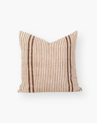 100% Natural Wool Elm Bark/White Stripe 26x26 Pillow