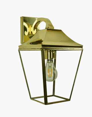 Knightsbridge Overhead Arm Lantern - Handcrafted Solid Brass Outdoor Lighting - IP23 Standard - Timeless Traditional Design for Homes