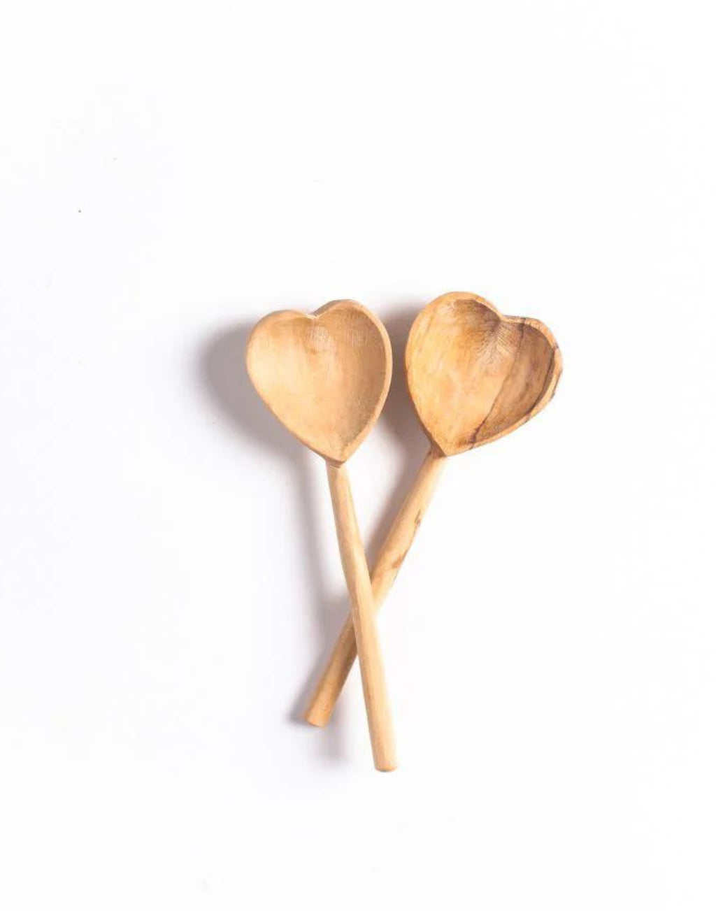 Olive Wood Heart Teaspoon Pair Boxwood Avenue Mercantile