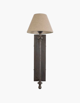 Old Antique Finish with Natural Linen Shade Provencal wall lights: Elegant cast brass fixtures inspired by 19th-century French design. Customizable shades available.