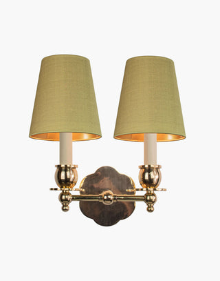 Polished Lacquered Finish with D6G Gold Shade India Rose Sconces: Solid brass petal design. Versatile for contemporary or traditional settings.