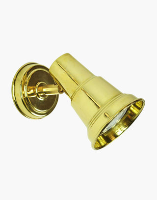Polished Lacquered Finish Traditional Brass Spot Light: Versatile task lighting. Swivel joint for customizable illumination