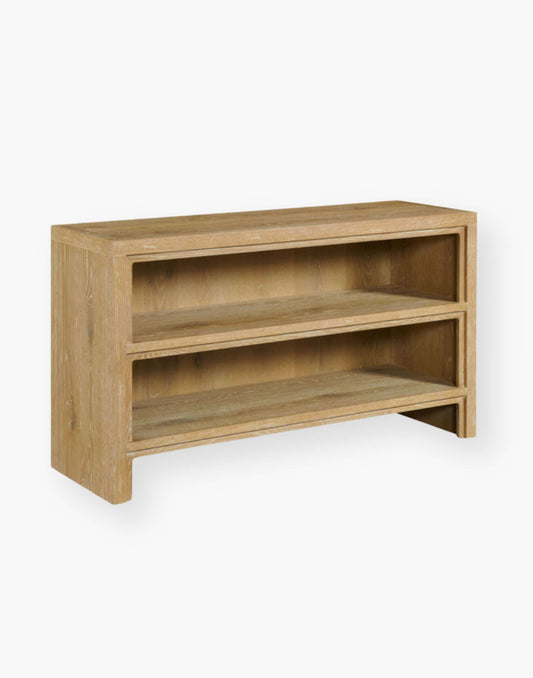 2-Tier Oak solids and Oak Veneer, Bookcase.