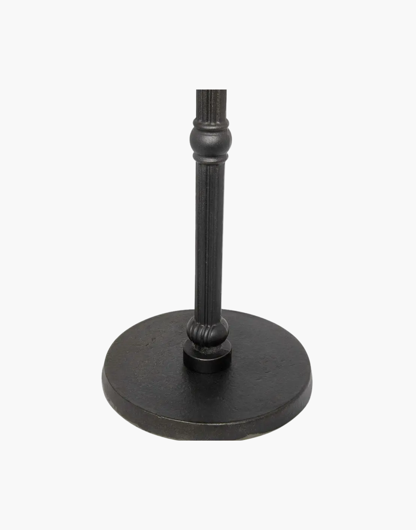 Modern round side table with marble top and industrial matte black base