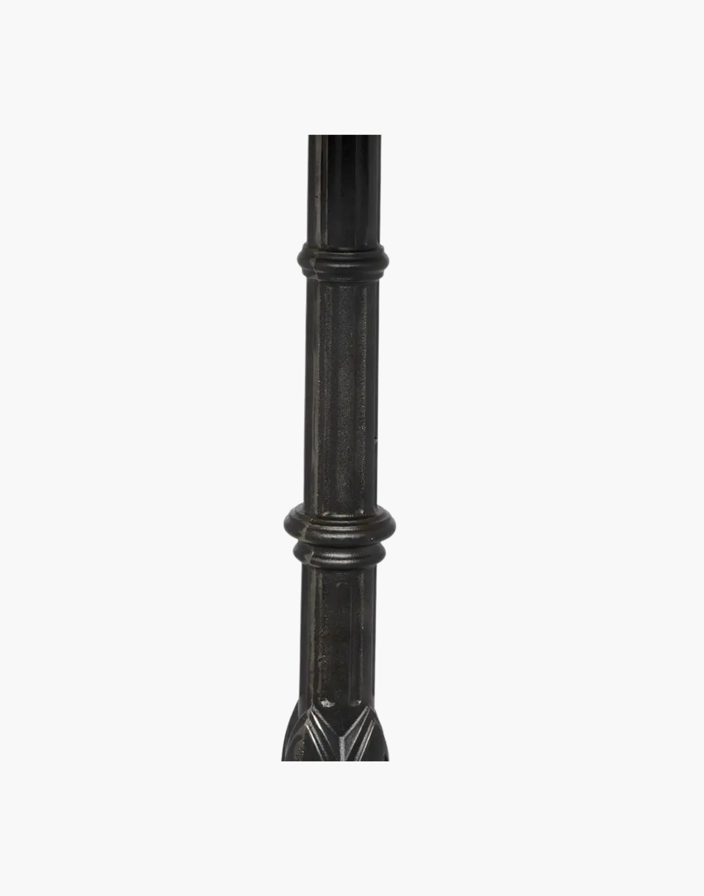 marble café table with round Bianco Crown marble top and black teardrop iron base