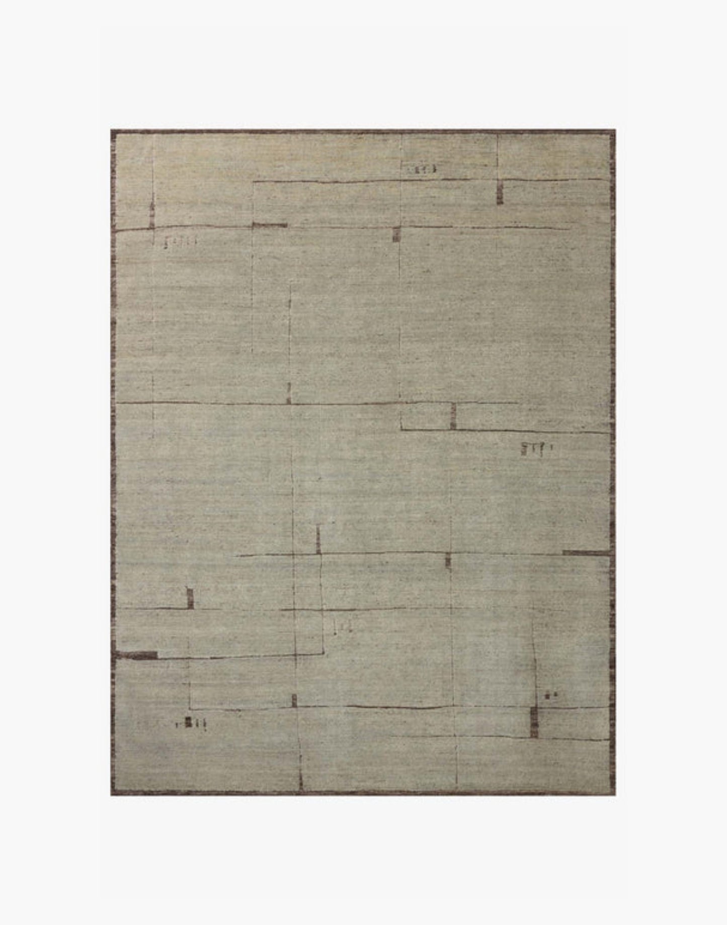 Hand-knotted wool and cotton rug in espresso and mist tones