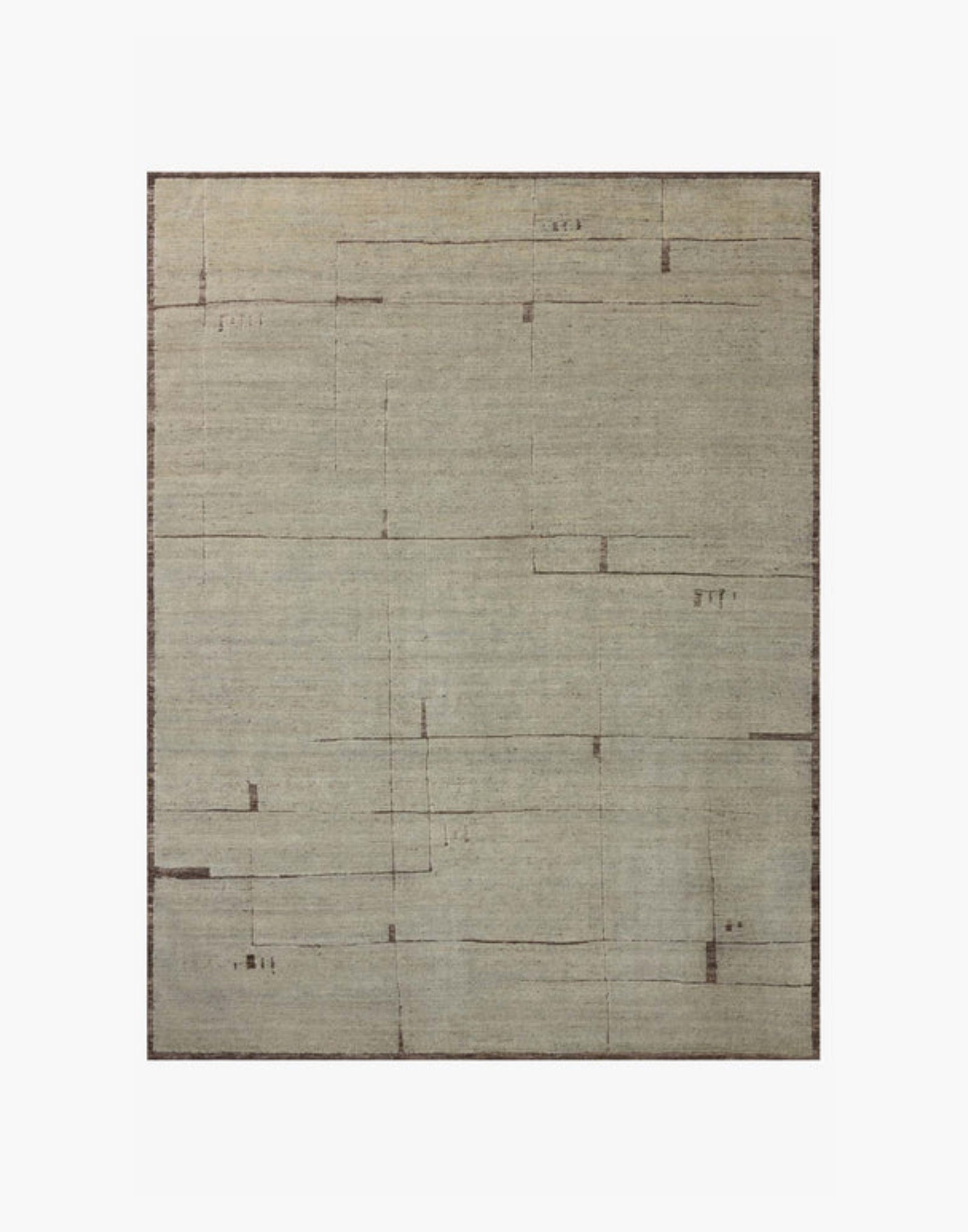 Hand-knotted wool and cotton rug in espresso and mist tones