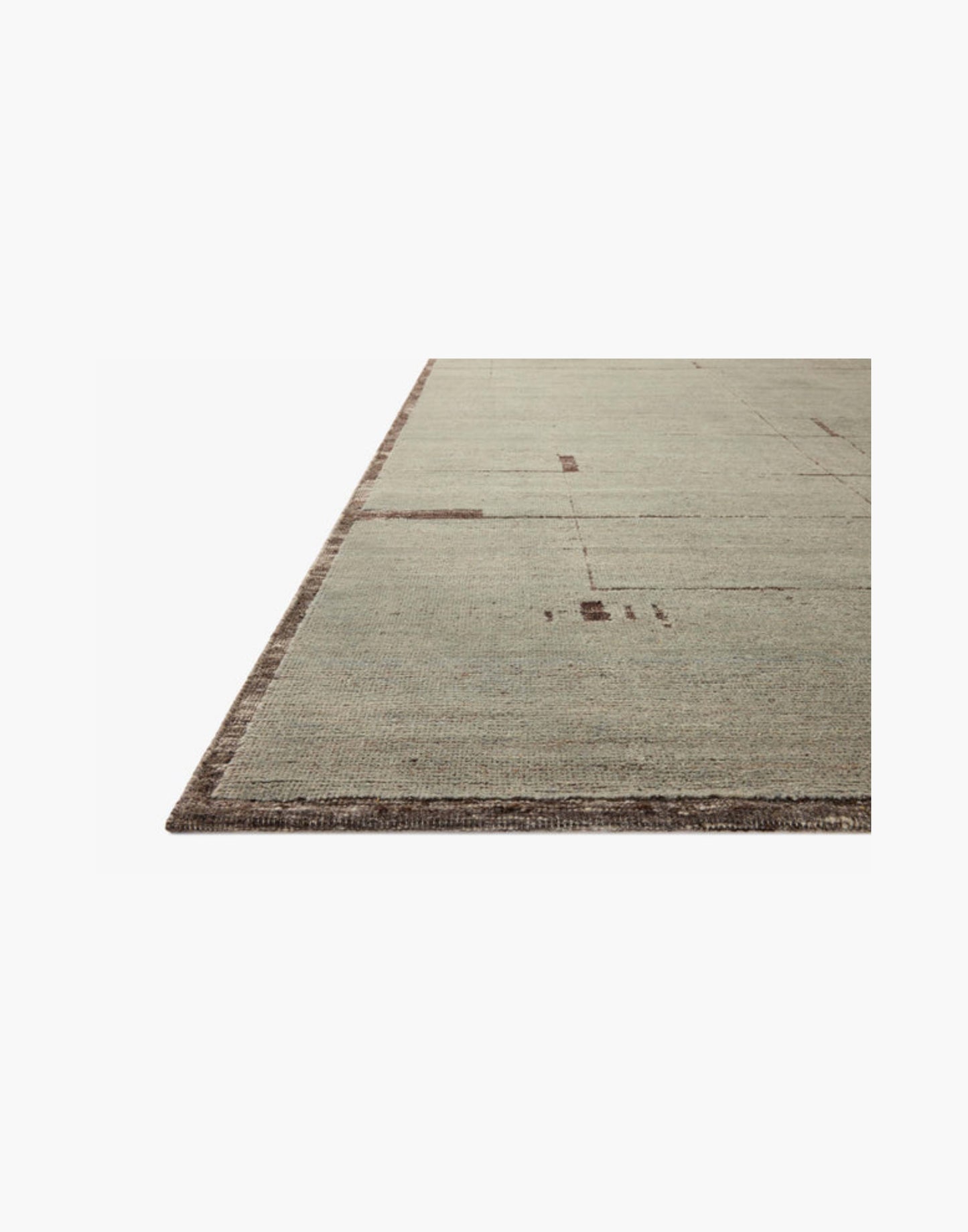 Hand-knotted wool and cotton rug in espresso and mist tones