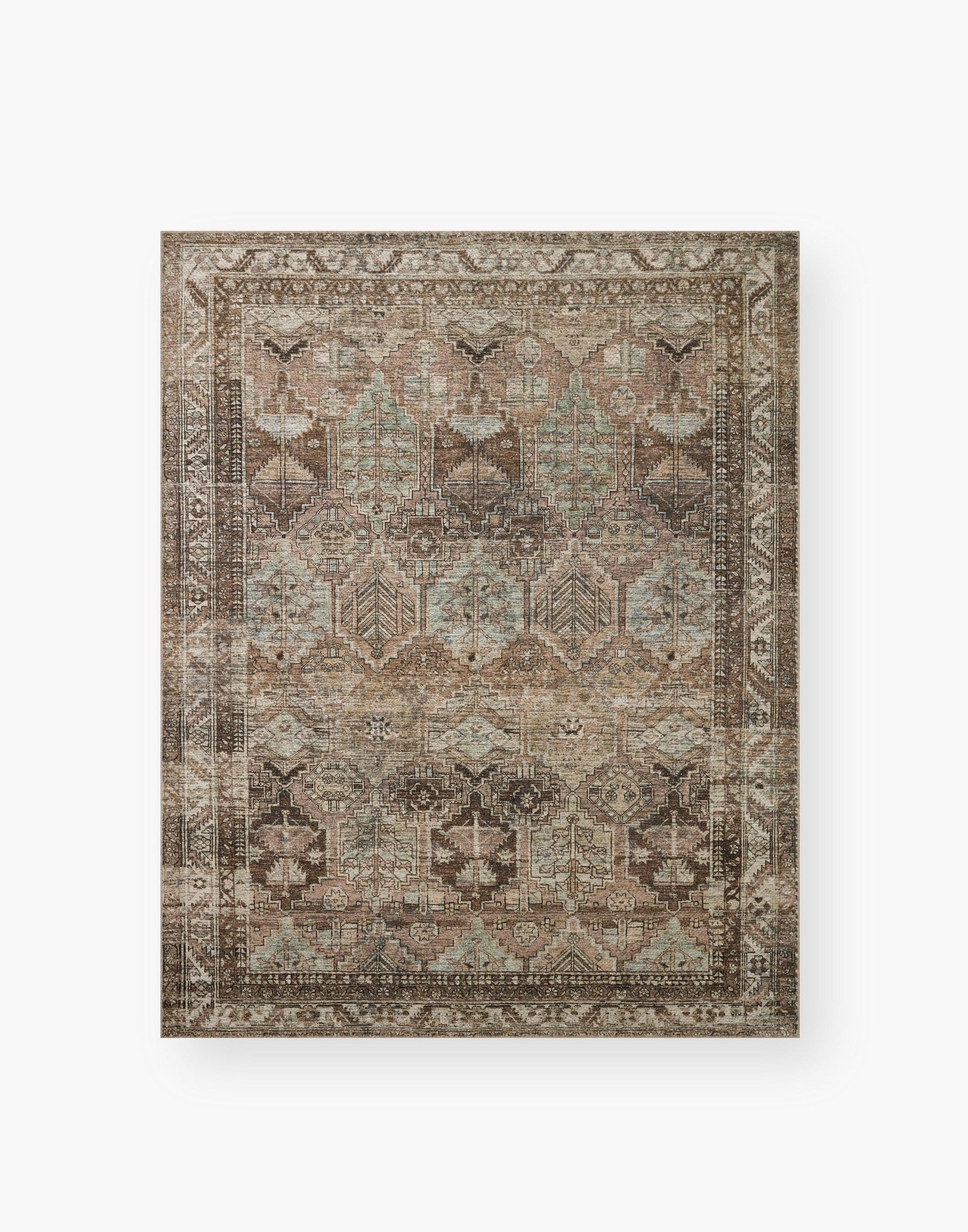 Power Loomed Rug with Clay and Sage Coloring.