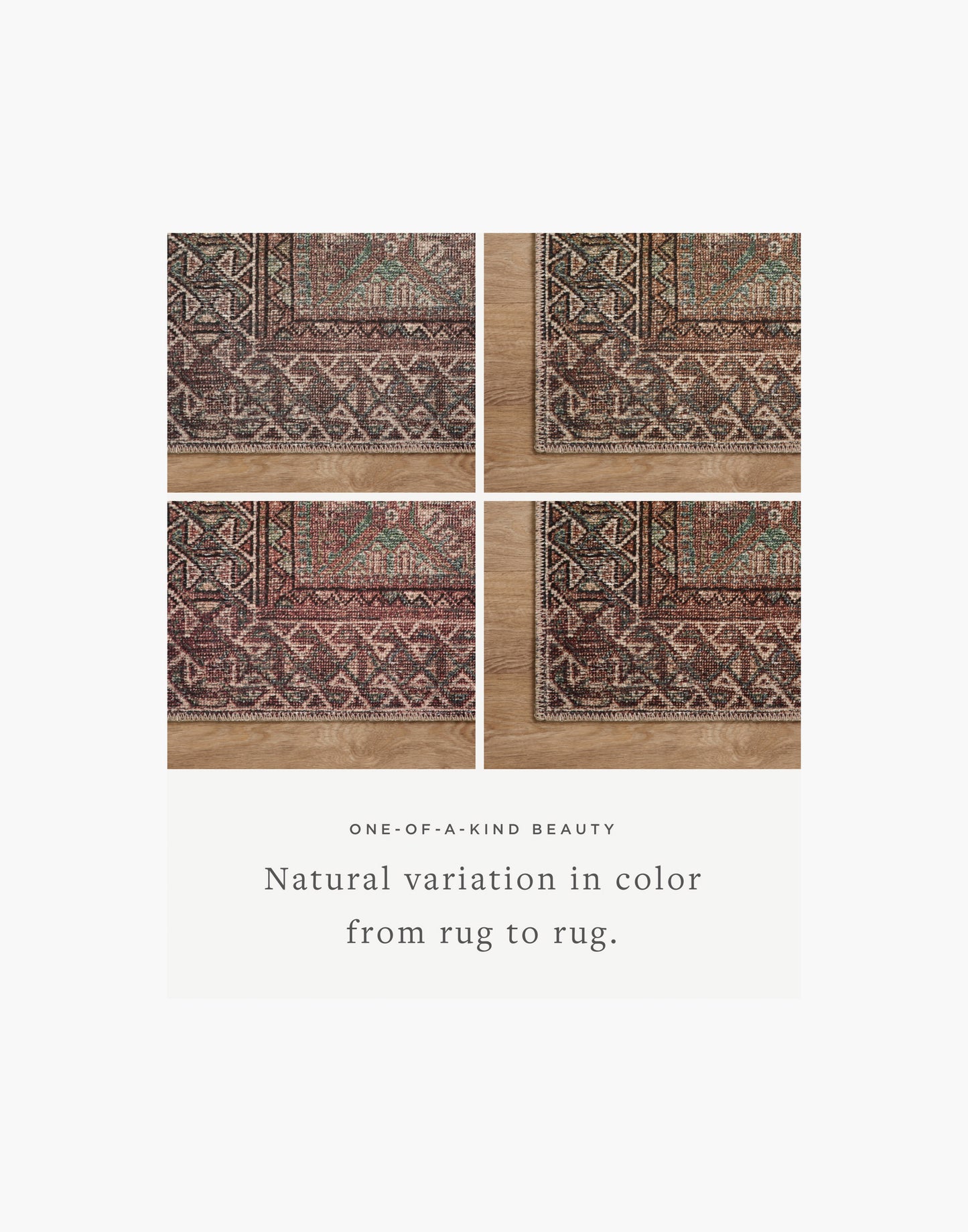 Amber Lewis x Loloi Billie Collection rug with distressed antique-inspired pattern and rich colo