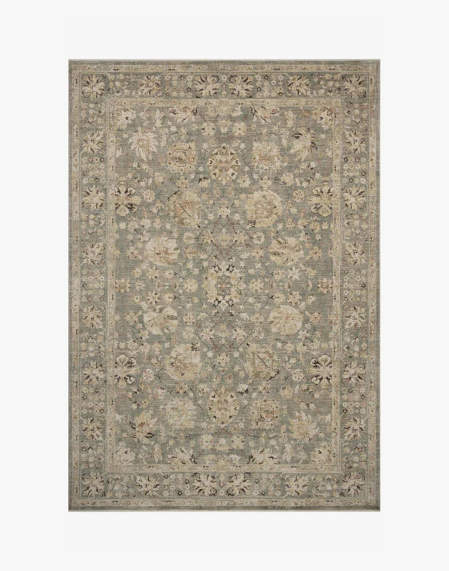 Power-loomed fog and sand area rug with soft neutral tones