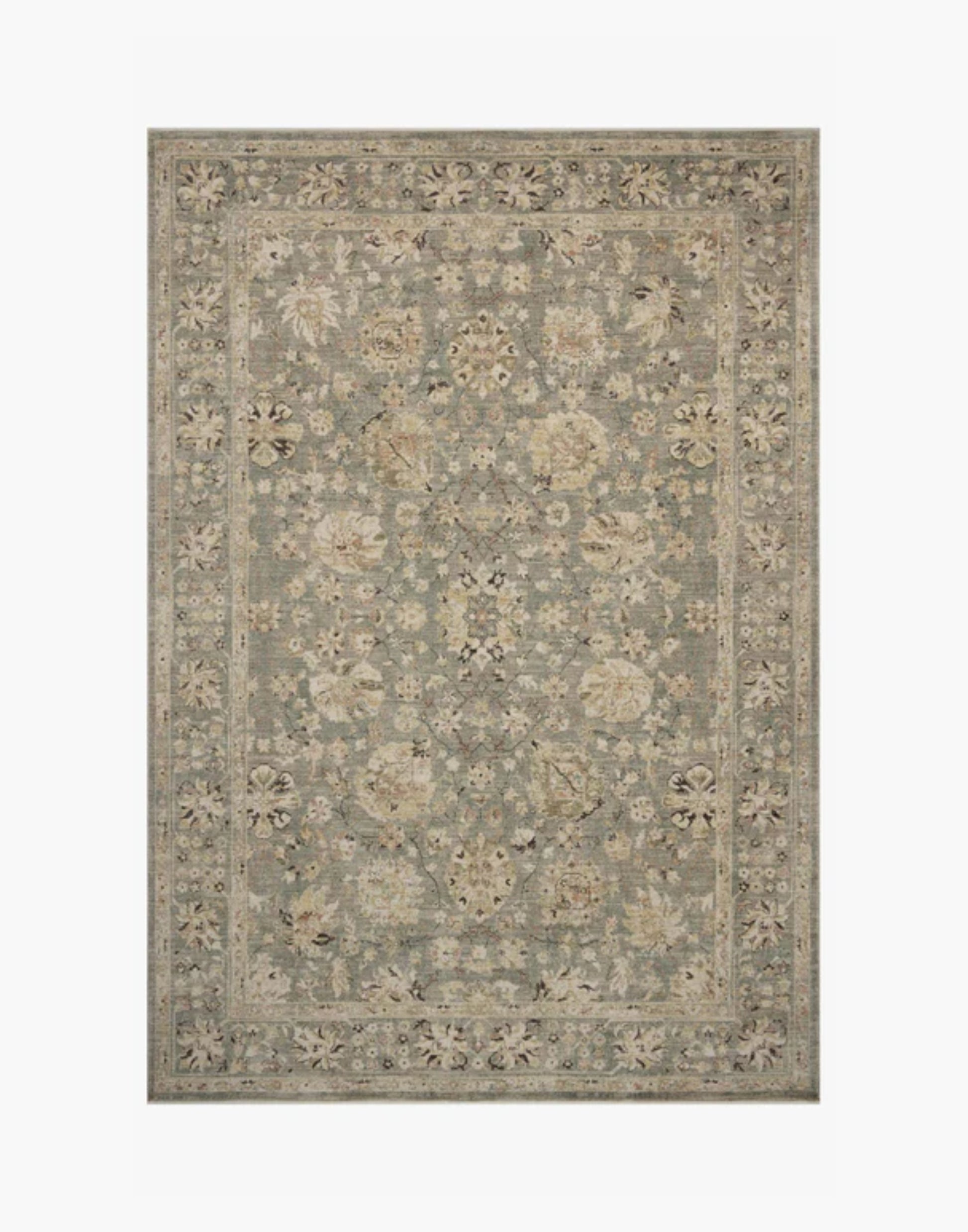 Power-loomed fog and sand area rug with soft neutral tones