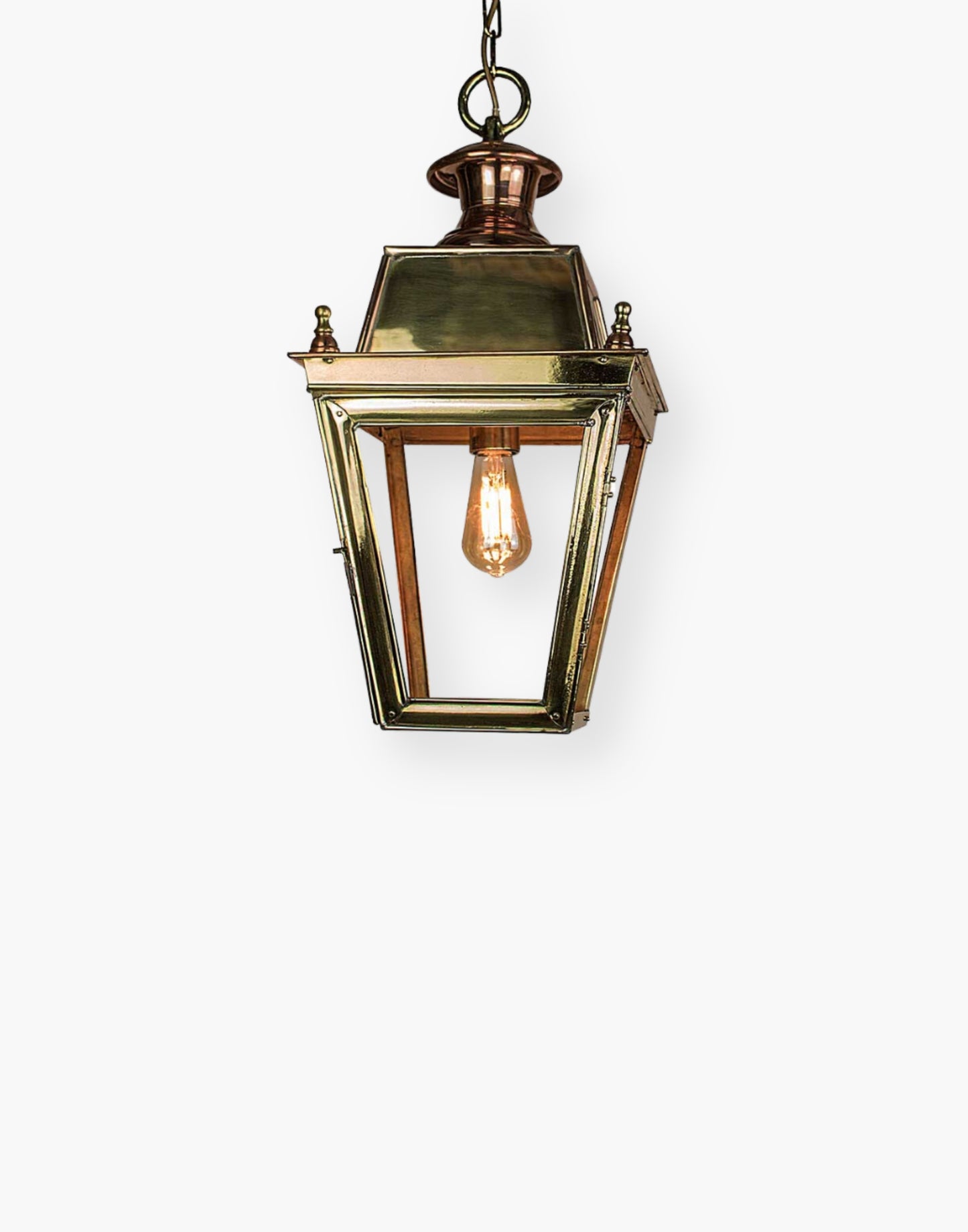 Small Balmoral Hanging Lantern | 4-Light Cluster | Handcrafted Brass & Copper | Victorian Gas Lantern Style | Historic Elegance | Limehouse Lights