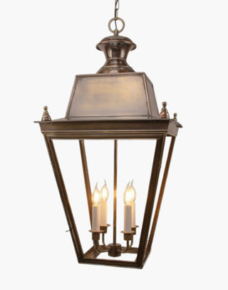 Extra Large Balmoral Hanging Lantern | 4-Light Cluster | Handcrafted Brass & Copper | Victorian Gas Lantern Style | Historic Elegance | Limehouse Lights