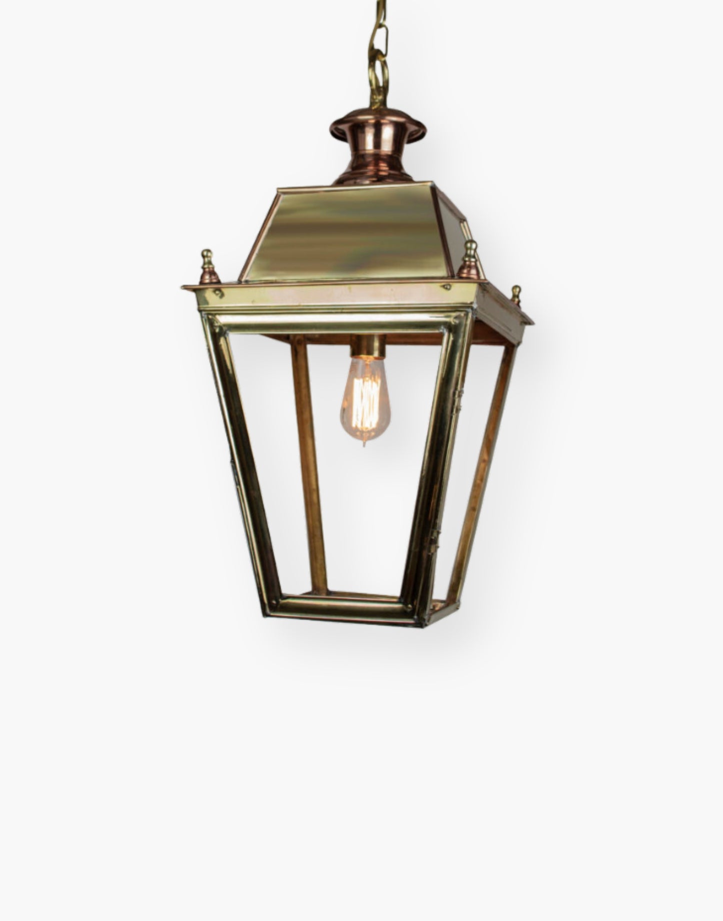 Large Balmoral Hanging Lantern | 4-Light Cluster | Handcrafted Brass & Copper | Victorian Gas Lantern Style | Historic Elegance | Limehouse Lights