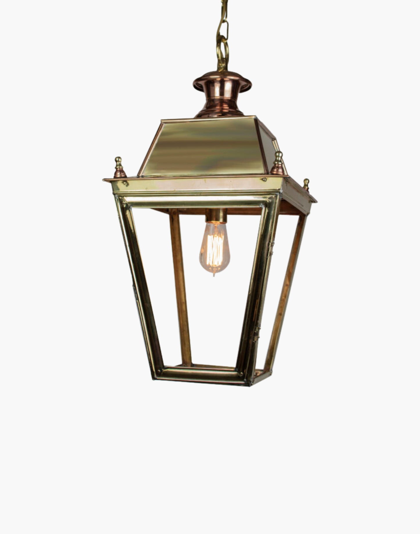 Large Balmoral Hanging Lantern | 4-Light Cluster | Handcrafted Brass & Copper | Victorian Gas Lantern Style | Historic Elegance | Limehouse Lights