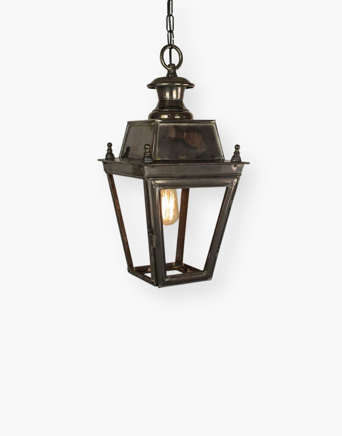 Small Balmoral Hanging Lantern | 4-Light Cluster | Handcrafted Brass & Copper | Victorian Gas Lantern Style | Historic Elegance | Limehouse Lights