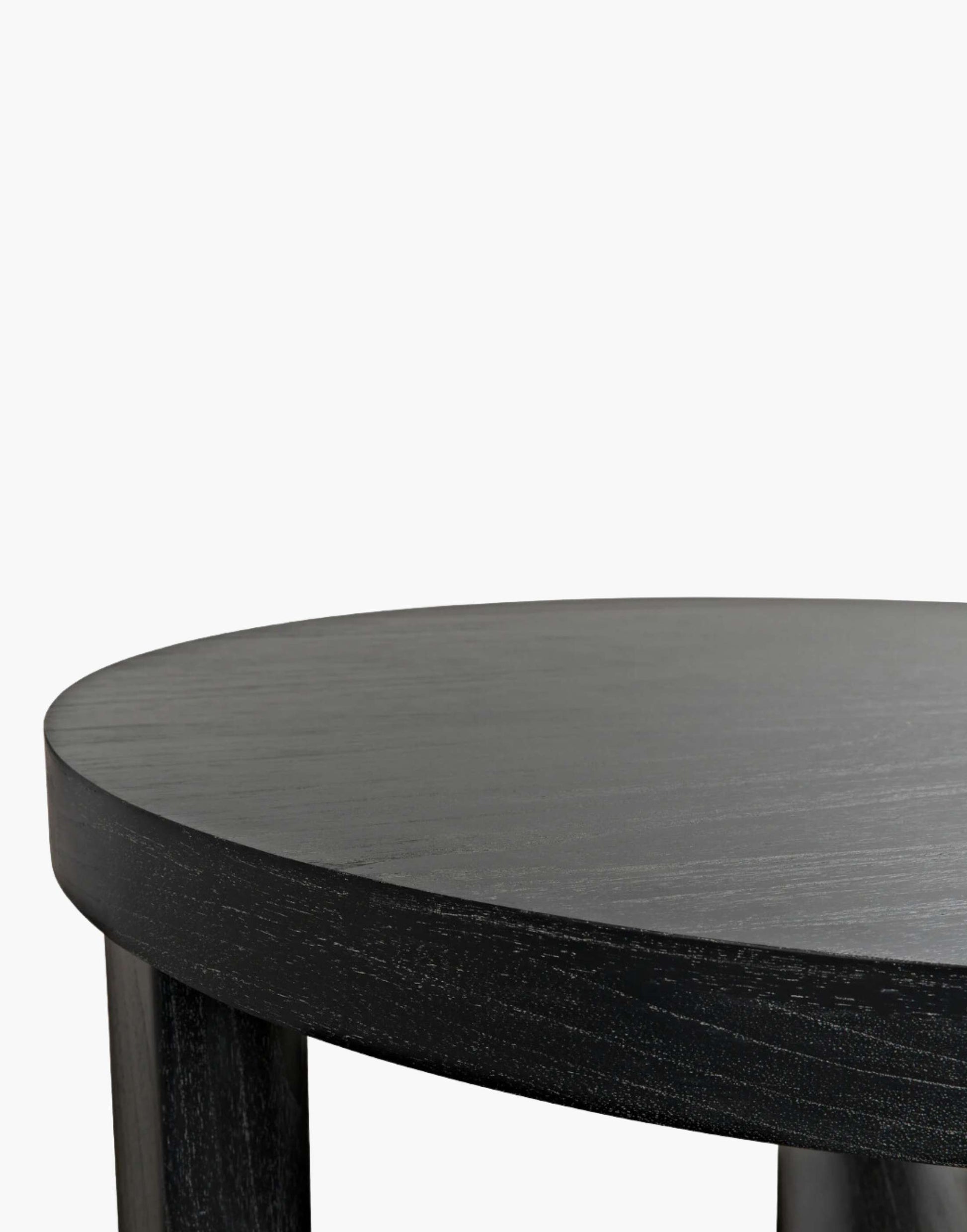 Cinder Black 40" round coffee table.