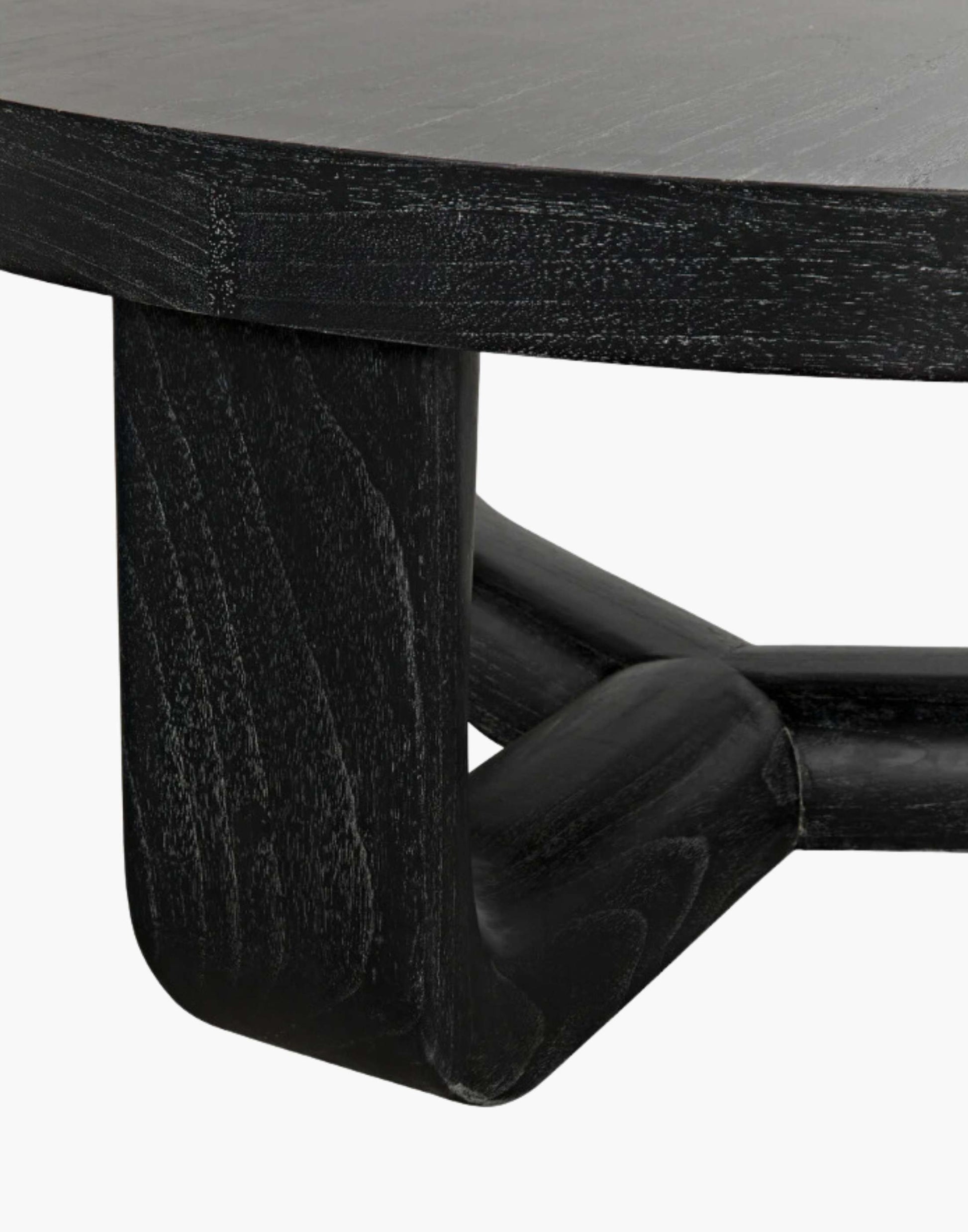 Cinder Black 40" round coffee table.