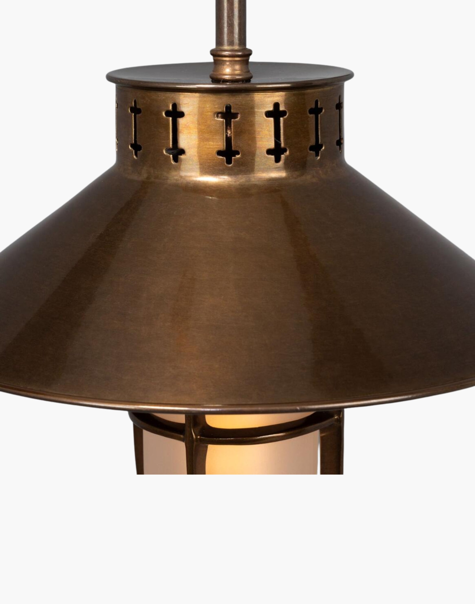 Vintage Industrial Well Glass Wall Sconce brass cage, prismatic glass shade, warm directional lighting for hallways, kitchens, and cafés