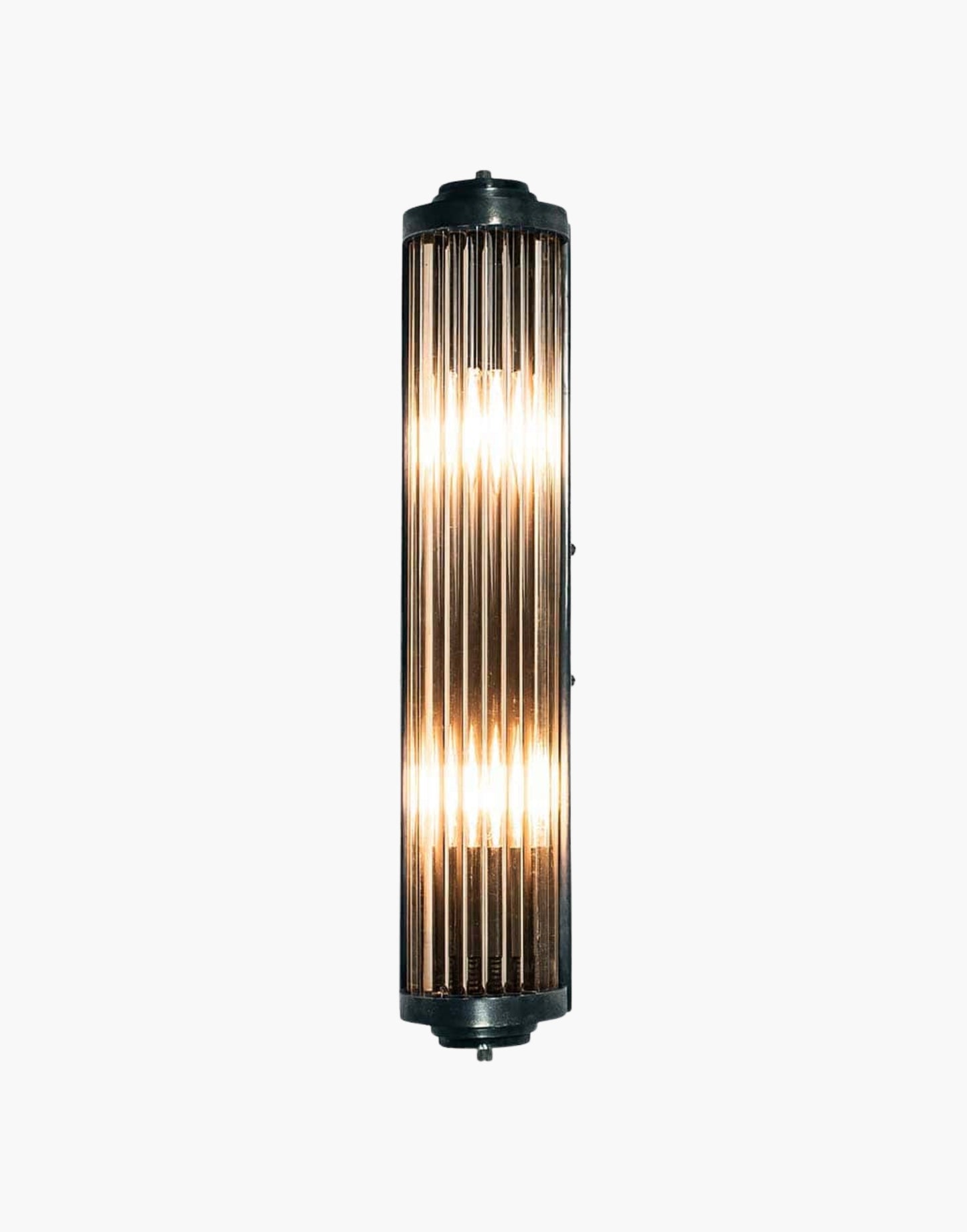Art Deco Wall Light in cast brass with leaded glass rods, damp-rated feature wall sconce for elegant interiors.