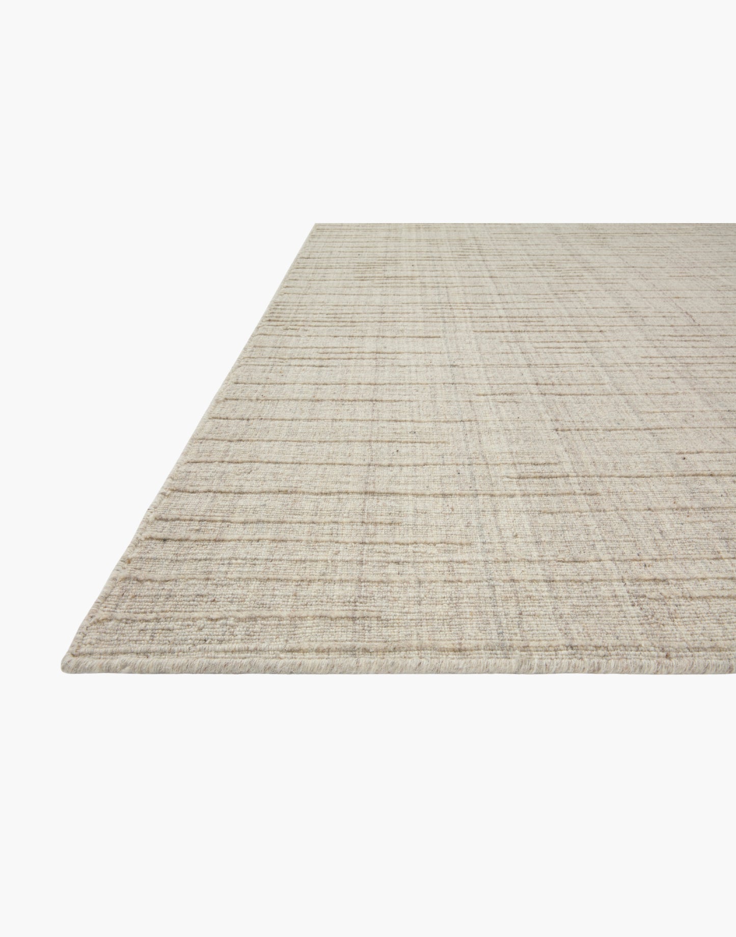 Brooks Collection hand-woven rug in wool, cotton, and polyester with subtle linear texture
