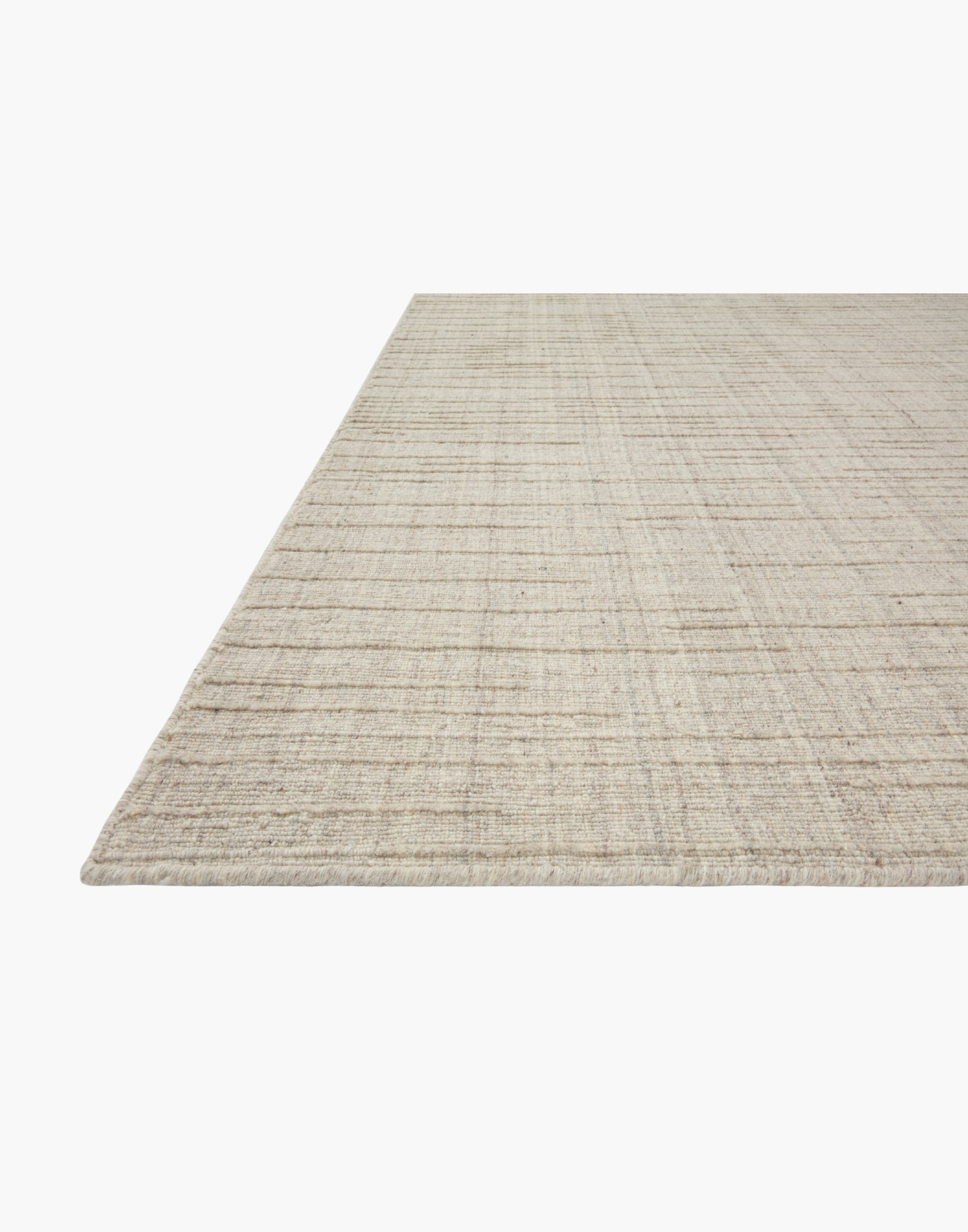 Brooks Collection hand-woven rug in wool, cotton, and polyester with subtle linear texture