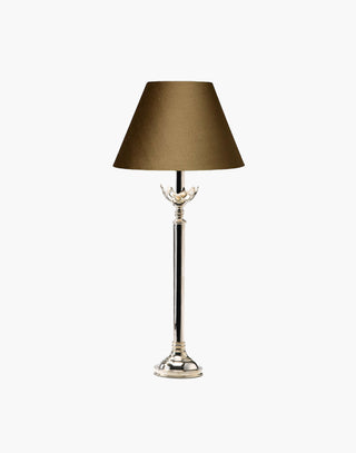 Large Gothic Table Lamp in cast brass, inspired by historic church designs in Cork, Ireland. Available with soft shade options and matching chandeliers and wall lights.