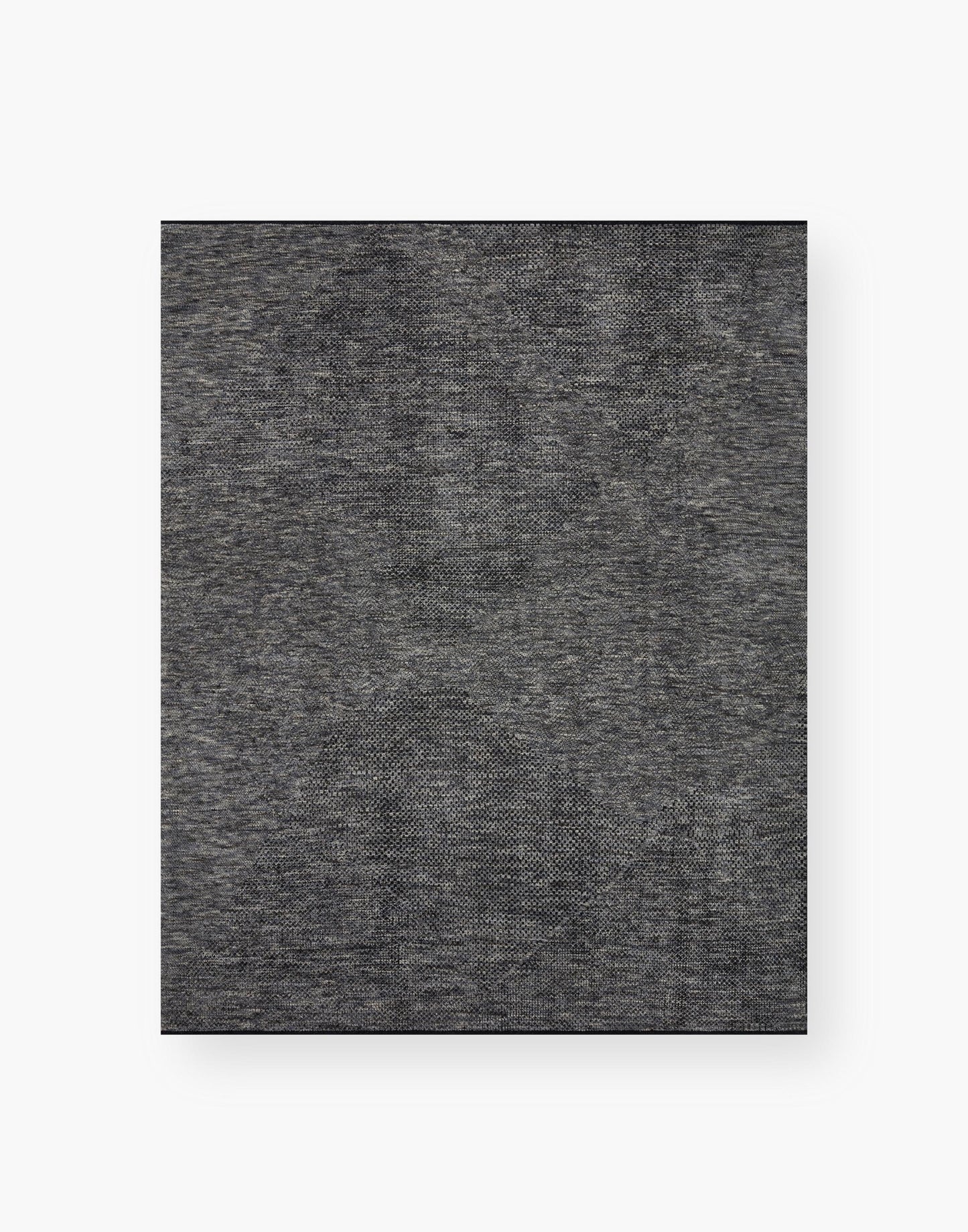 Hand Knotted Rug with Charcoal and Denim Colors.