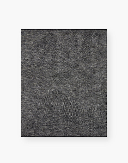 Hand Knotted Rug with Charcoal and Denim Colors.