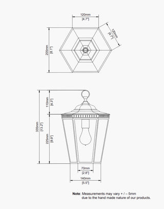 Spec for the Chelsea Pendant - Small 