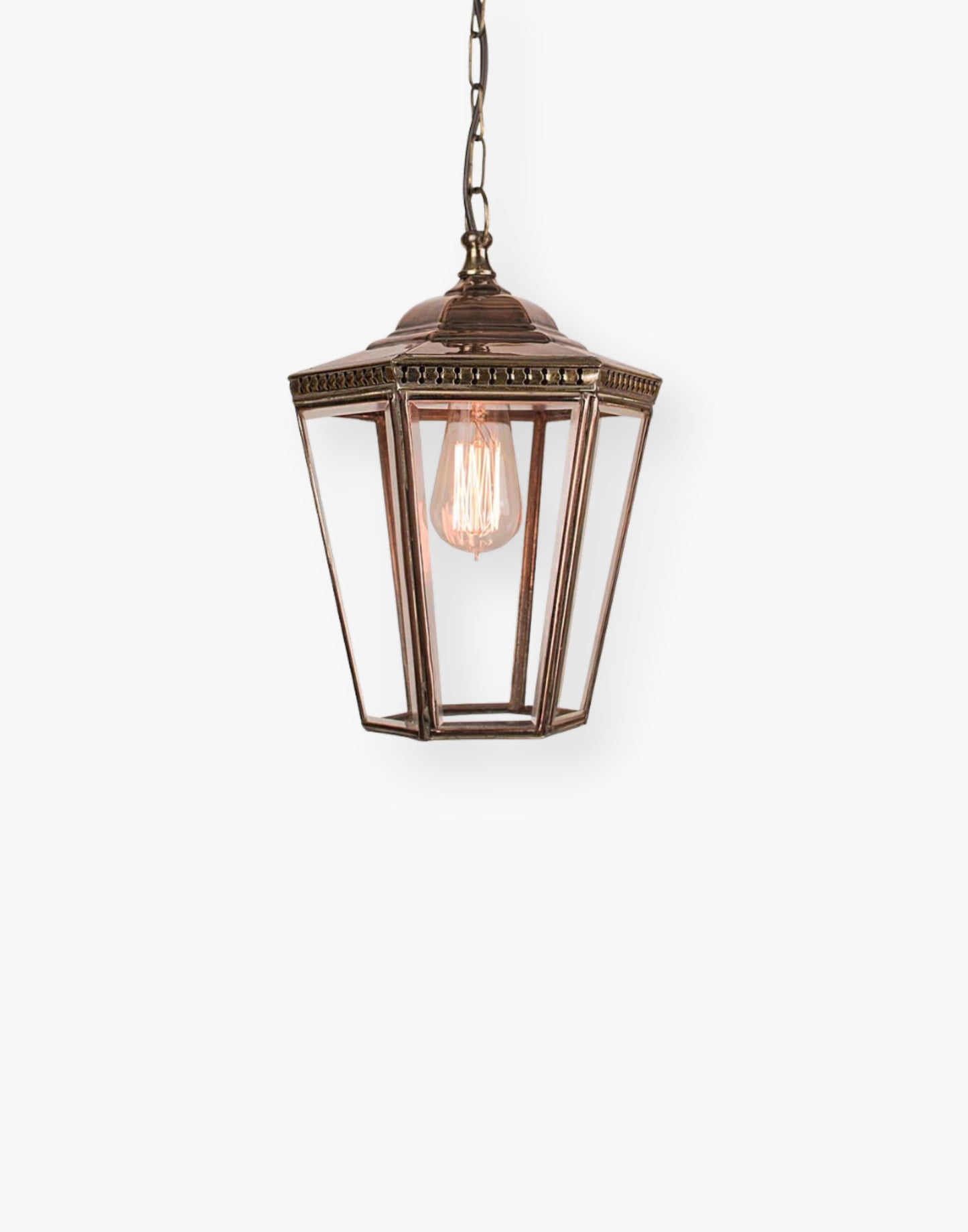 Small Chelsea Hanging Lantern: Handmade Copper & Brass | Georgian Elegance | Ideal for Period Spaces & Outdoor Lighting