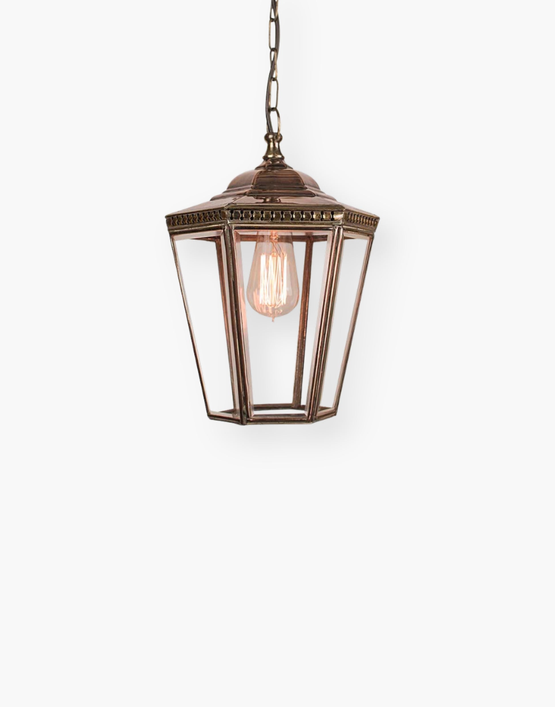 Small Chelsea Hanging Lantern: Handmade Copper & Brass | Georgian Elegance | Ideal for Period Spaces & Outdoor Lighting