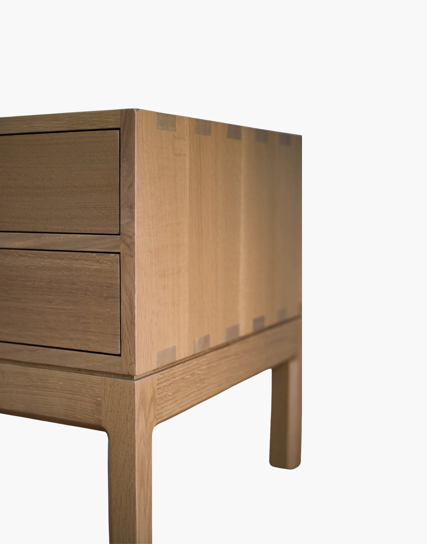 Custom Quarter-Sawn White Oak Nightstands with Integrated Charging Drawer Docks