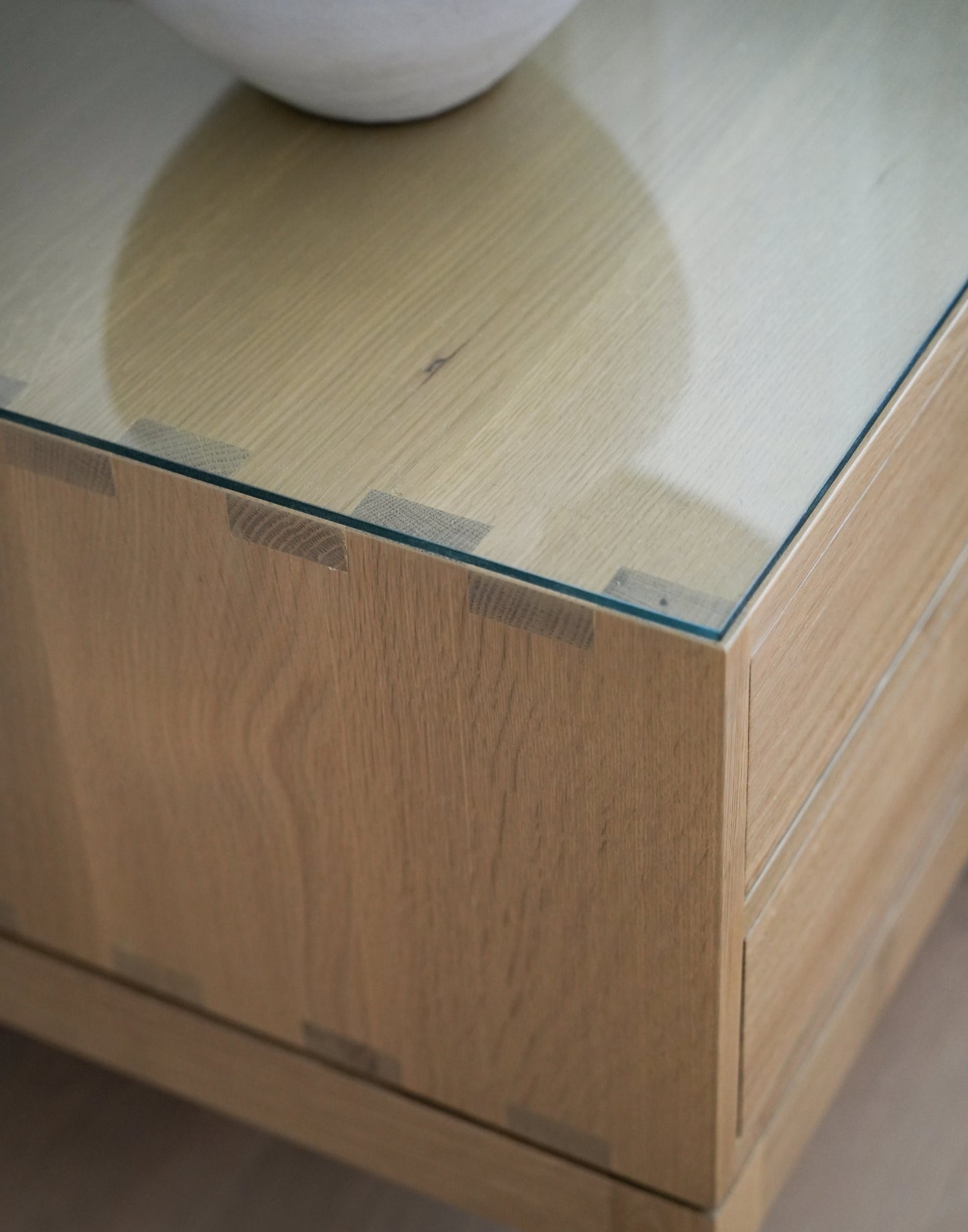 Custom Quarter-Sawn White Oak Nightstands with Integrated Charging Drawer Docks