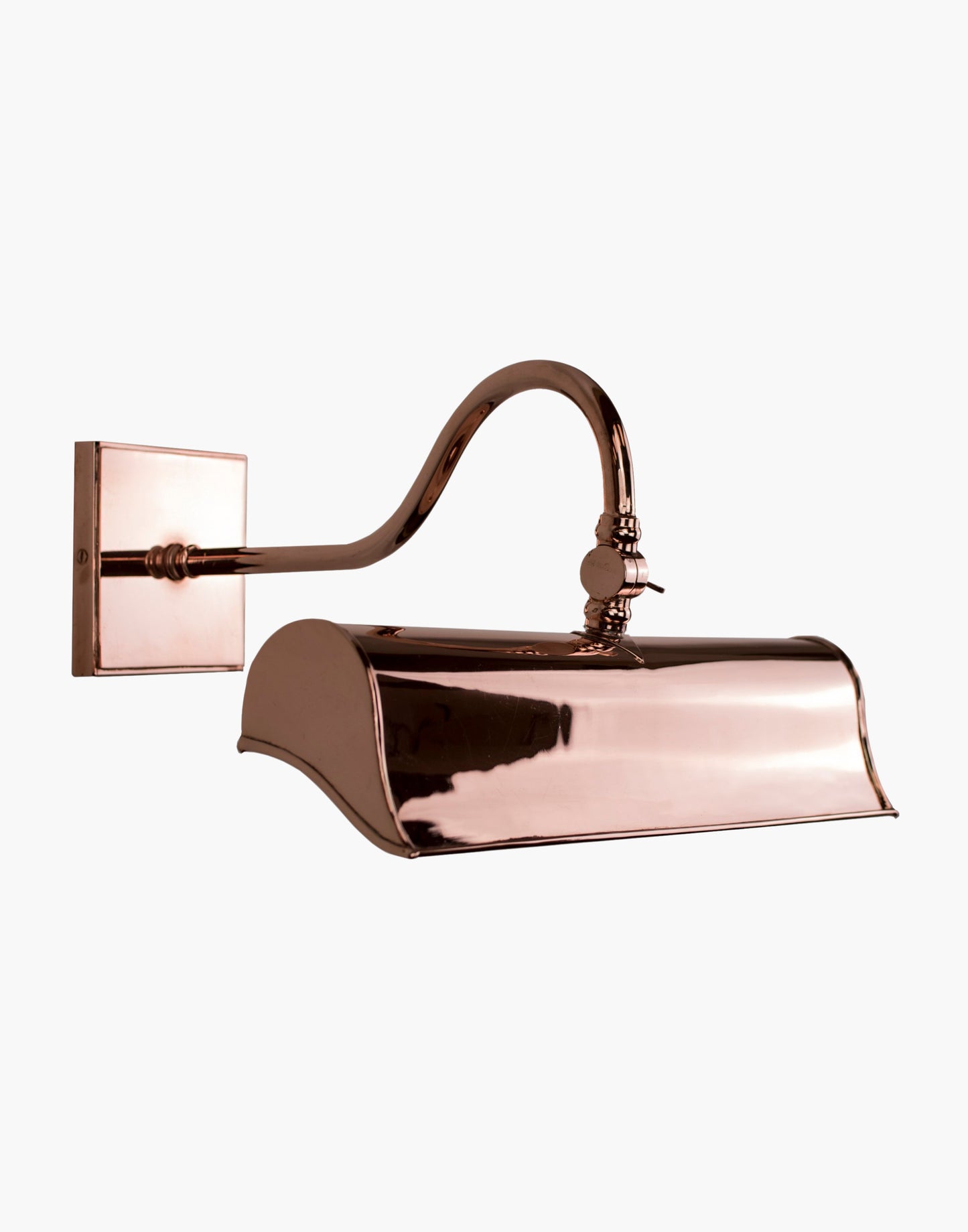 Small Trough Picture Light in solid brass with cast brass backplate and adjustable banjo joints, inspired by original Blenheim Palace picture lights, designed to illuminate artwork