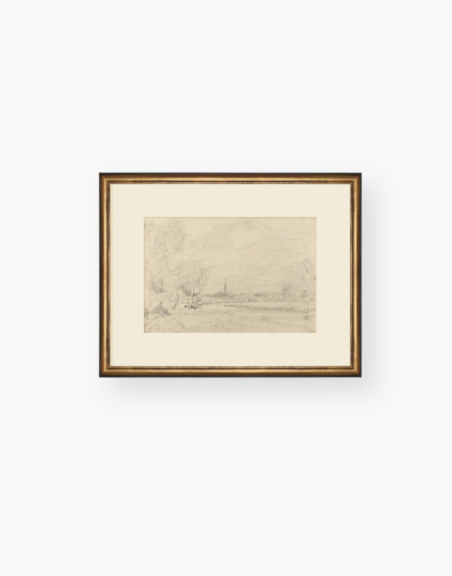 Countryside Drawing III in a Gold Frame