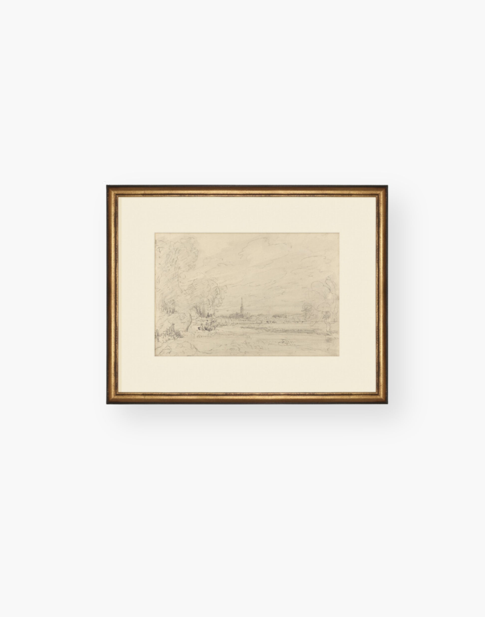 Countryside Drawing III in a Gold Frame