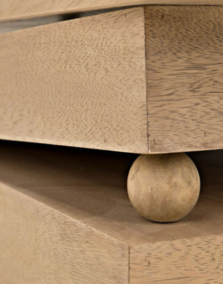 Three tier washed walnut rectangular coffee table.