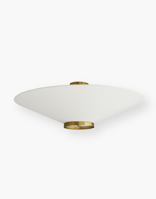 Crafted with Precision, White Linen Shade, Antique Brass Bottom Ring. Versatile Lighting Solution for Round and Rectangular Tables, Damp-Rated Construction for Indoor and Covered Outdoor Spaces