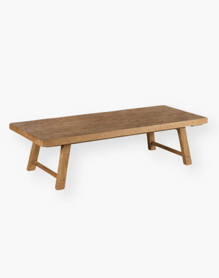 rustic style with Oak Solids and Oak Veneer, a rectangle four legged coffee table