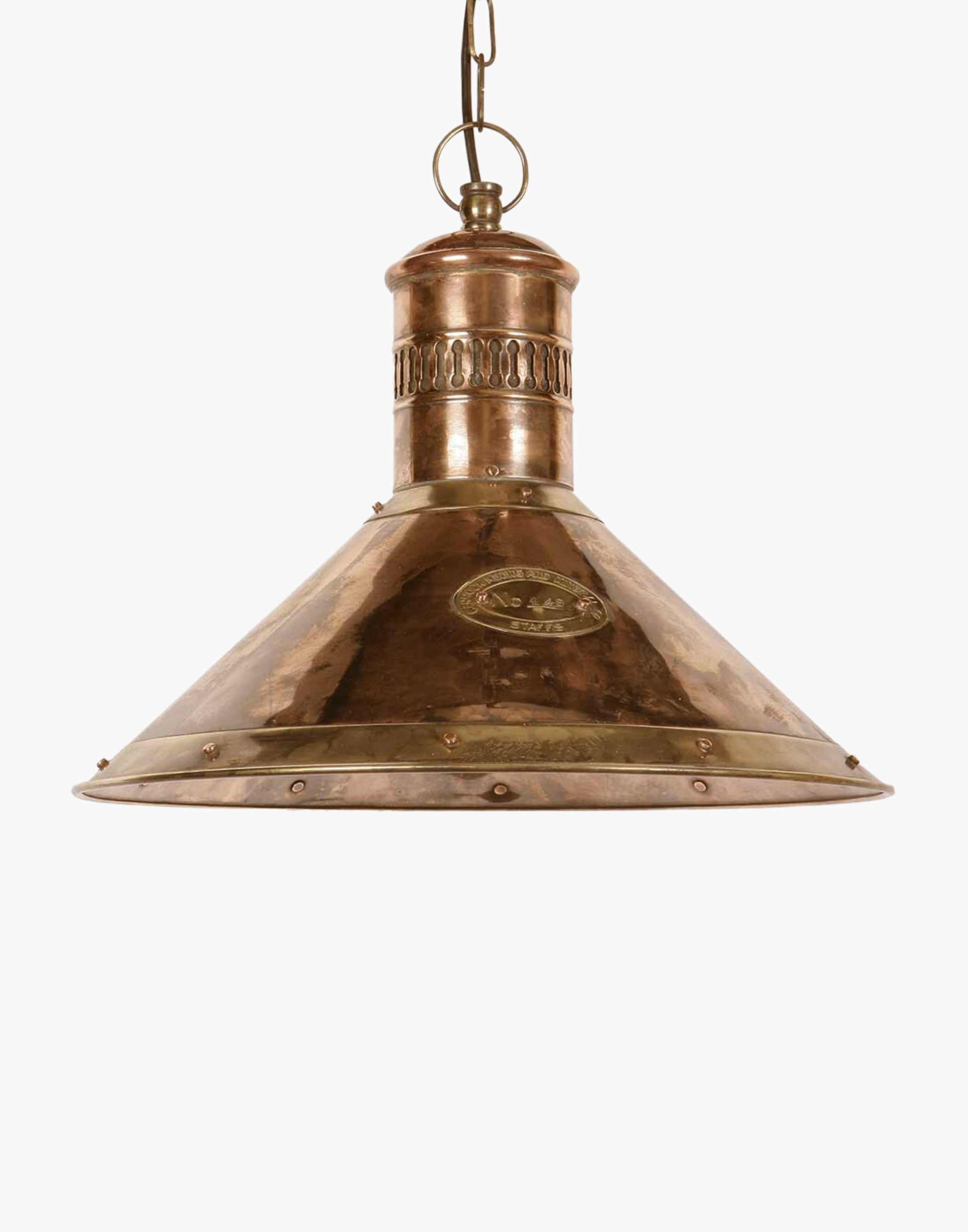 1920s Replica Deck Lamp in Copper with Brass Detail | Ideal for Kitchens and Bars | Authentic Vintage Style