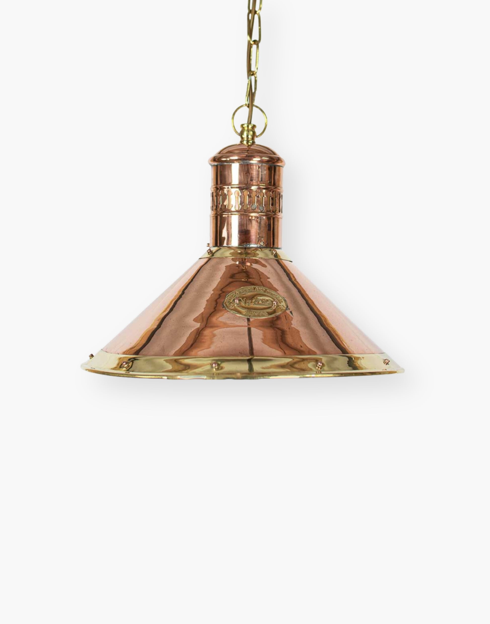 1920s Replica Deck Lamp in Copper with Brass Detail | Ideal for Kitchens and Bars | Authentic Vintage Style
