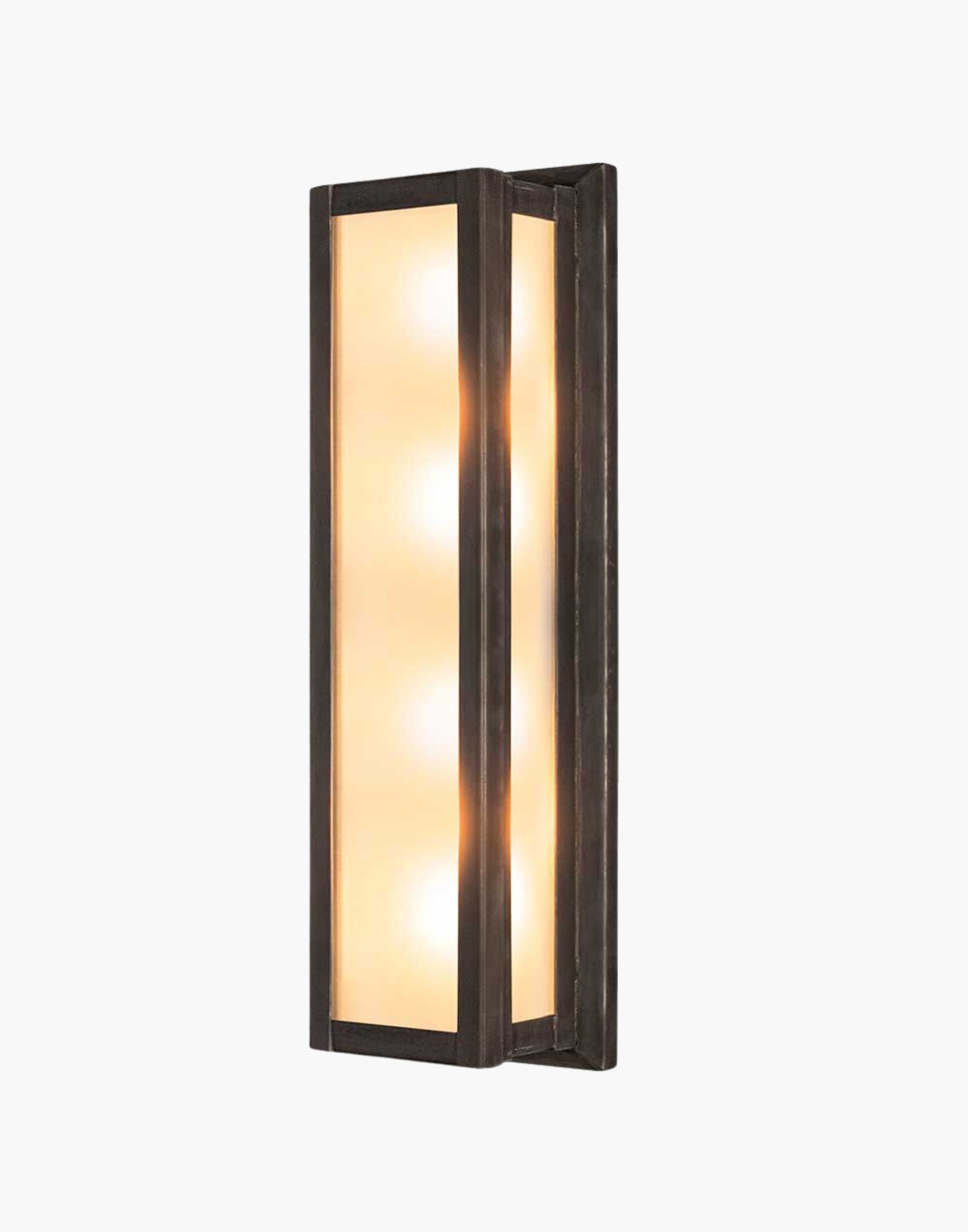 Art Deco solid brass bulkhead light with frosted glass. Suitable for wall/ceiling mounting. IP44 rated.