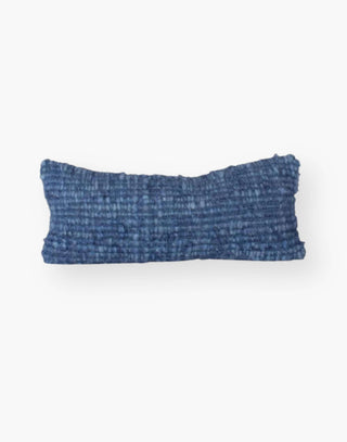 Wool Handmade Blue Lumbar Pillow