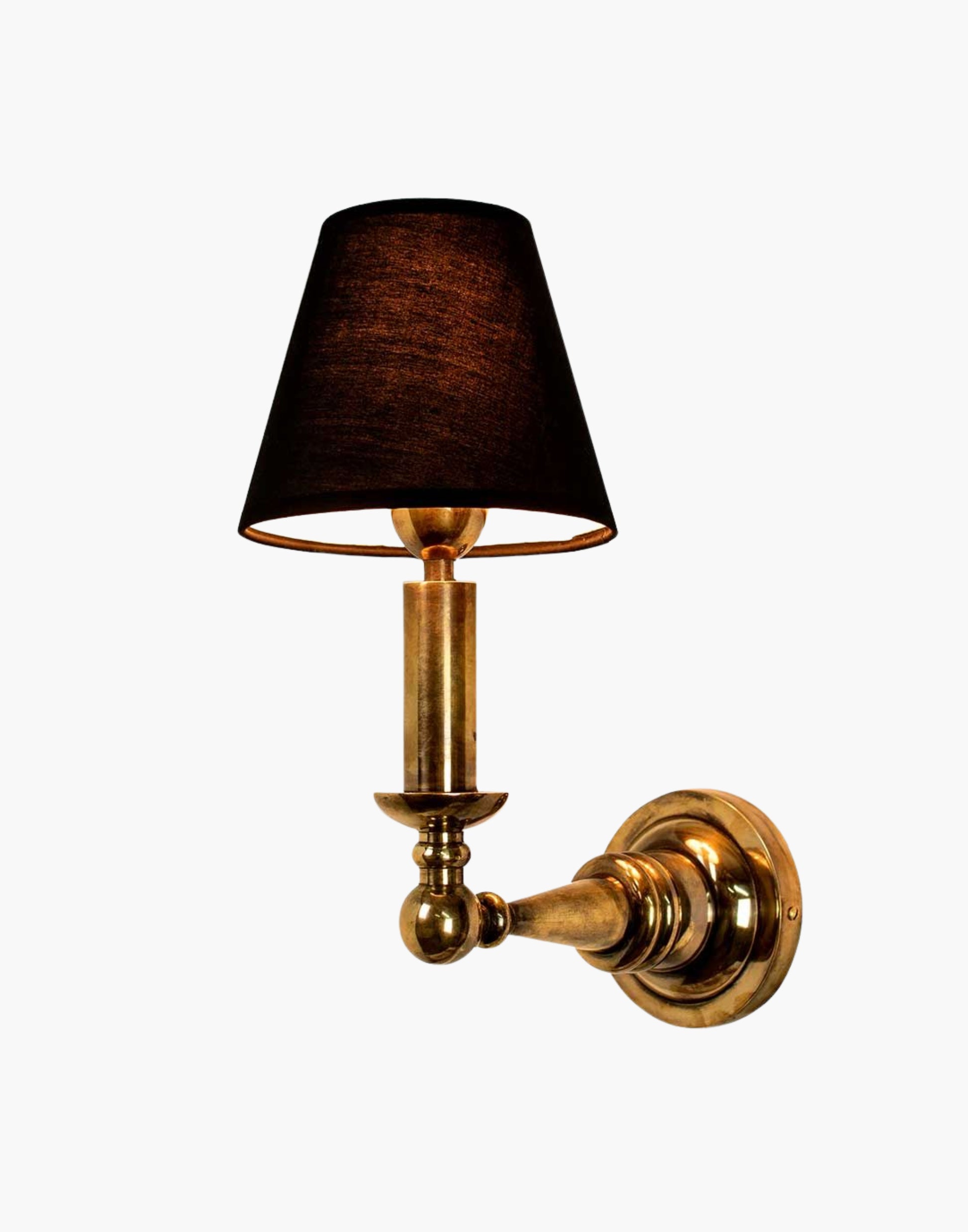 Dining Light in heavy machined brass, Art Deco nautical wall light inspired by 1926 SS Columbus ocean liner, available with or without shade.